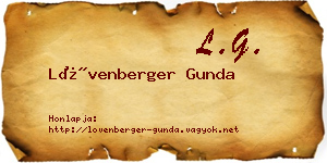 Lövenberger Gunda névjegykártya